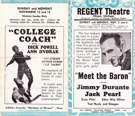 Regent Theater - 1933 Ad From Paul Petoskey